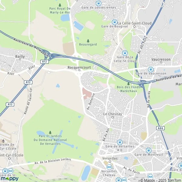 Plan Le ChesnayRocquencourt carte de Le ChesnayRocquencourt (78150